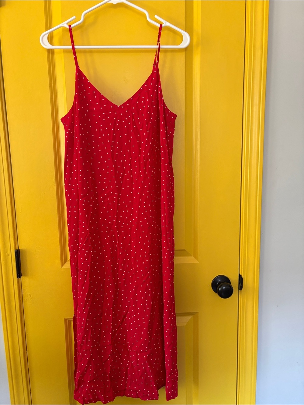 GAP NWT Red Polka Dot Slip Dress - Women's Sleeveless V-Neck